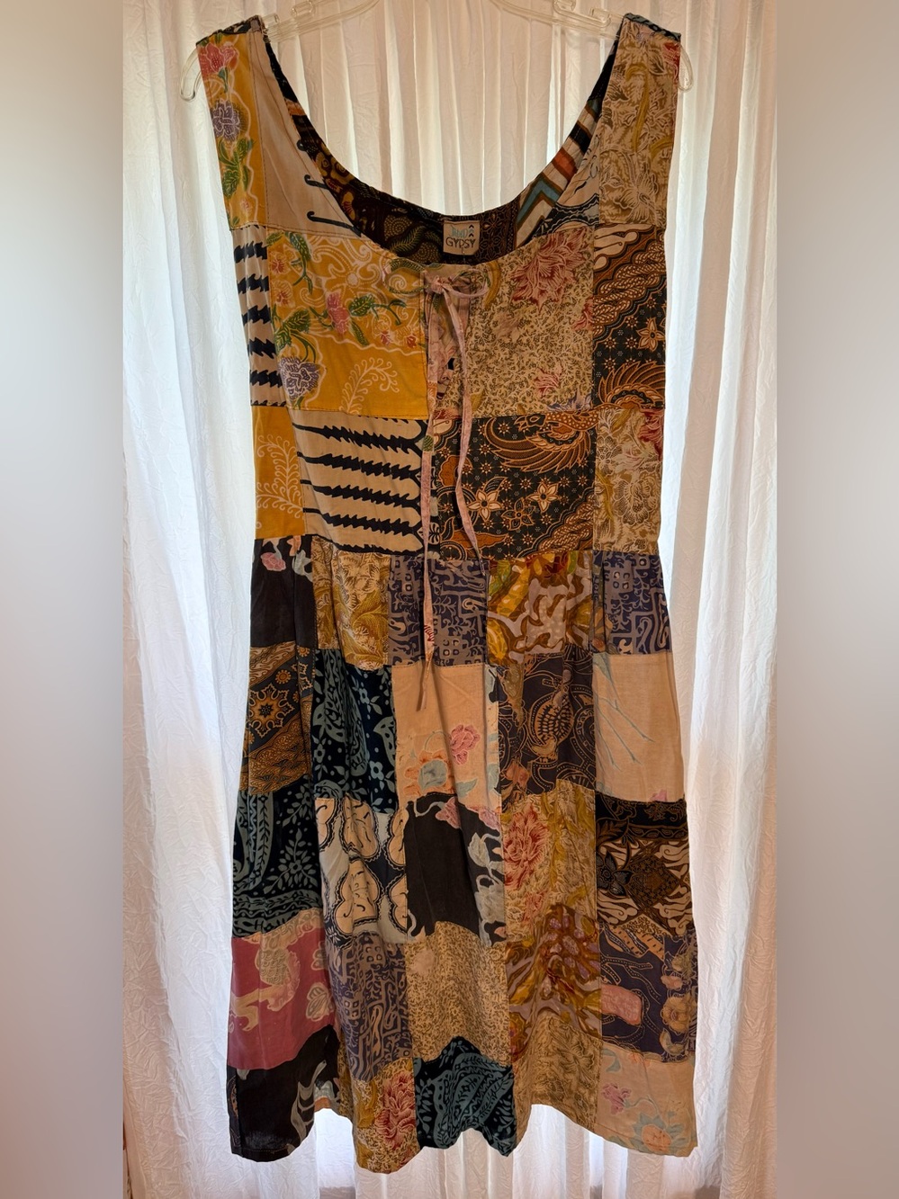 Jaded Gypsy NWT 
Patchwork Sleeveless Midi Dress in Multicolor.